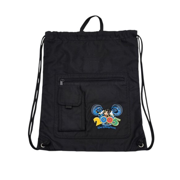 Walt Disney World Black Drawstring Backpack, 2005 - Picture 2 of 8